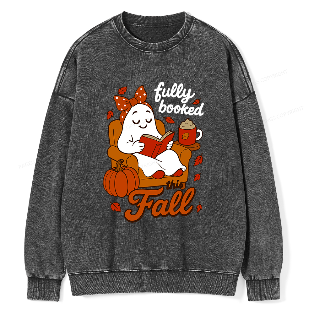 Pagewings All Booked For Fall Unisex Washed Sweatshirt