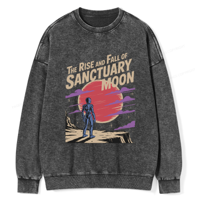 Pagewings The Rise And Fall Of Sanctuary Moon Unisex Washed Sweatshirt