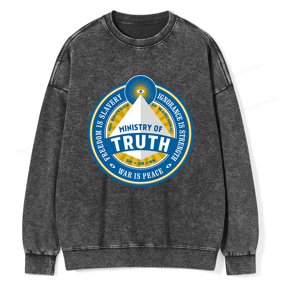 Pagewings Ministry of Truth Unisex Washed Sweatshirt