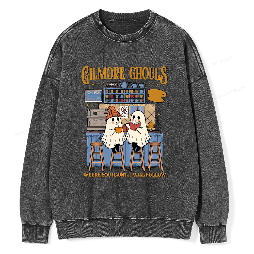 Pagewings Gilmore Ghouls Unisex Washed Sweatshirt