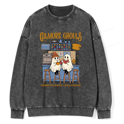Pagewings Gilmore Ghouls Unisex Washed Sweatshirt