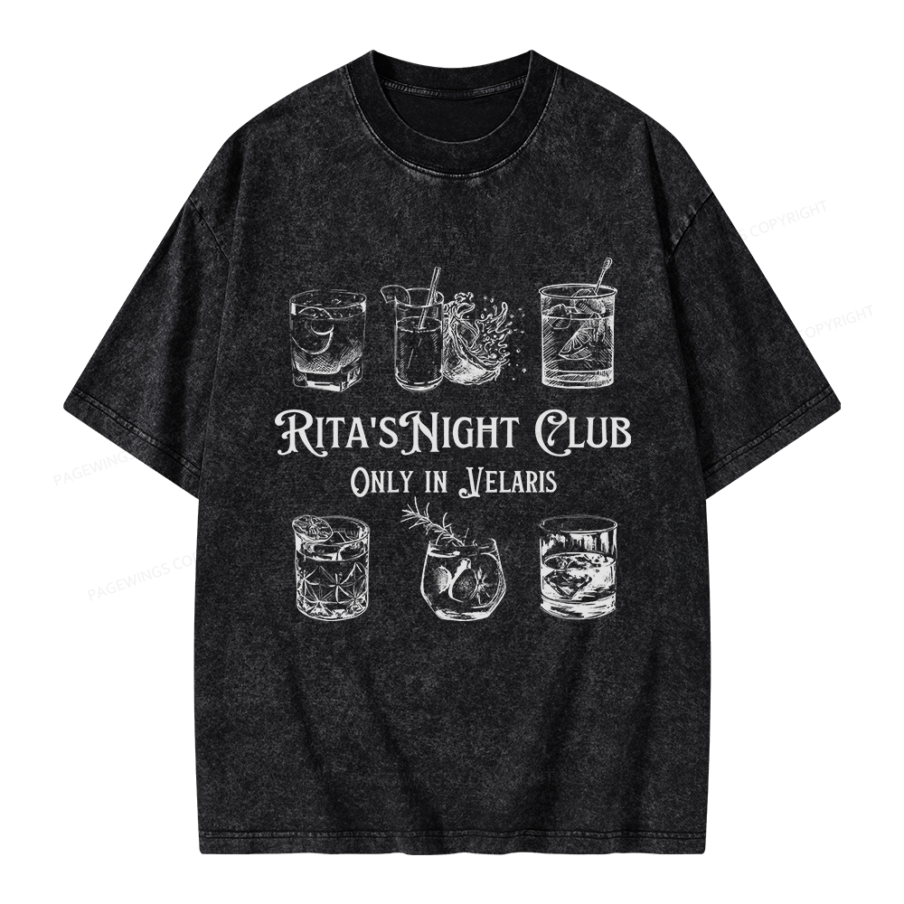 Pagewings Rita's Night Club Unisex Washed T-shirt