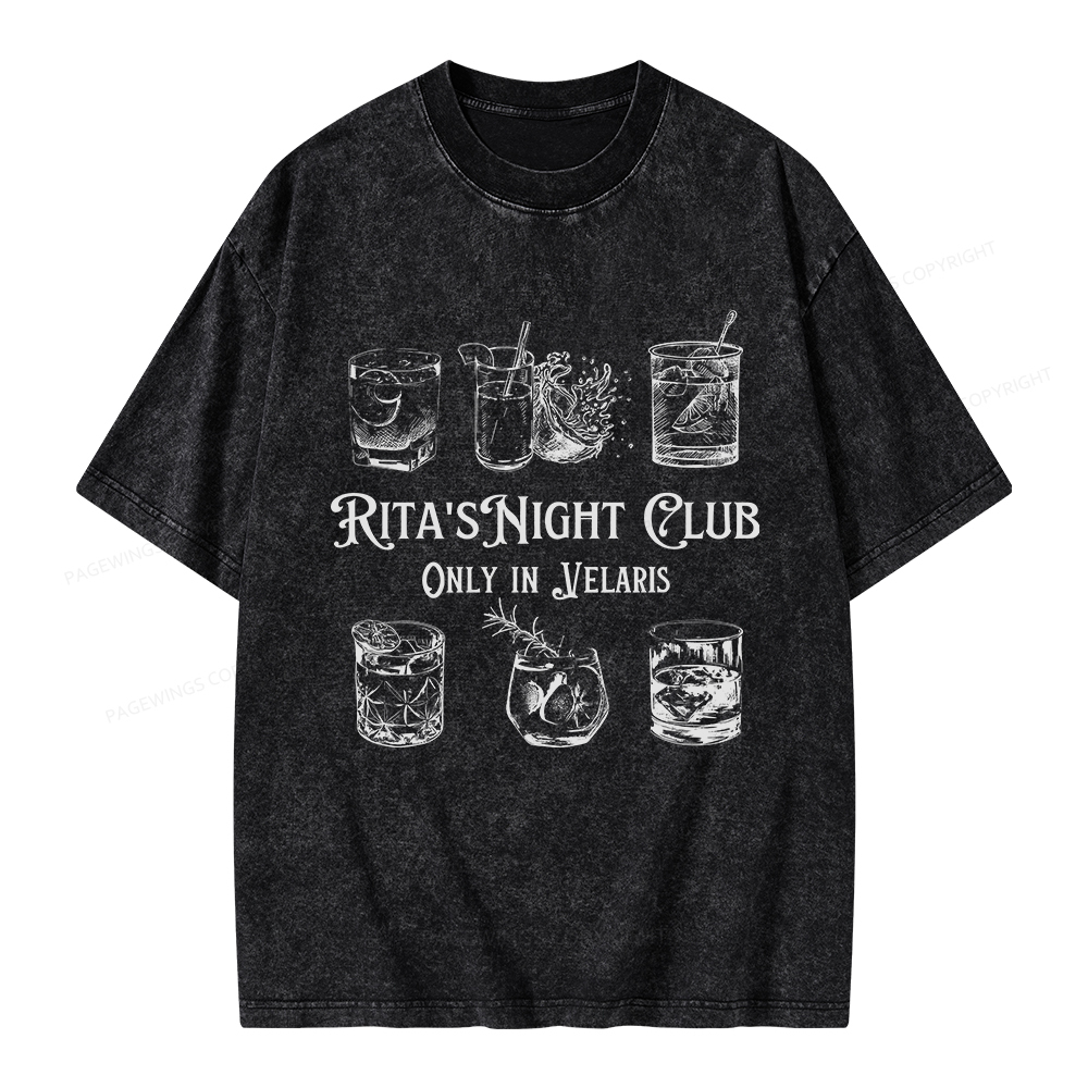 Pagewings Rita's Night Club Unisex Washed T-shirt