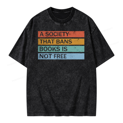 Pagewings Banned Books Shirt, Read Banned Books Unisex Washed T-shirt