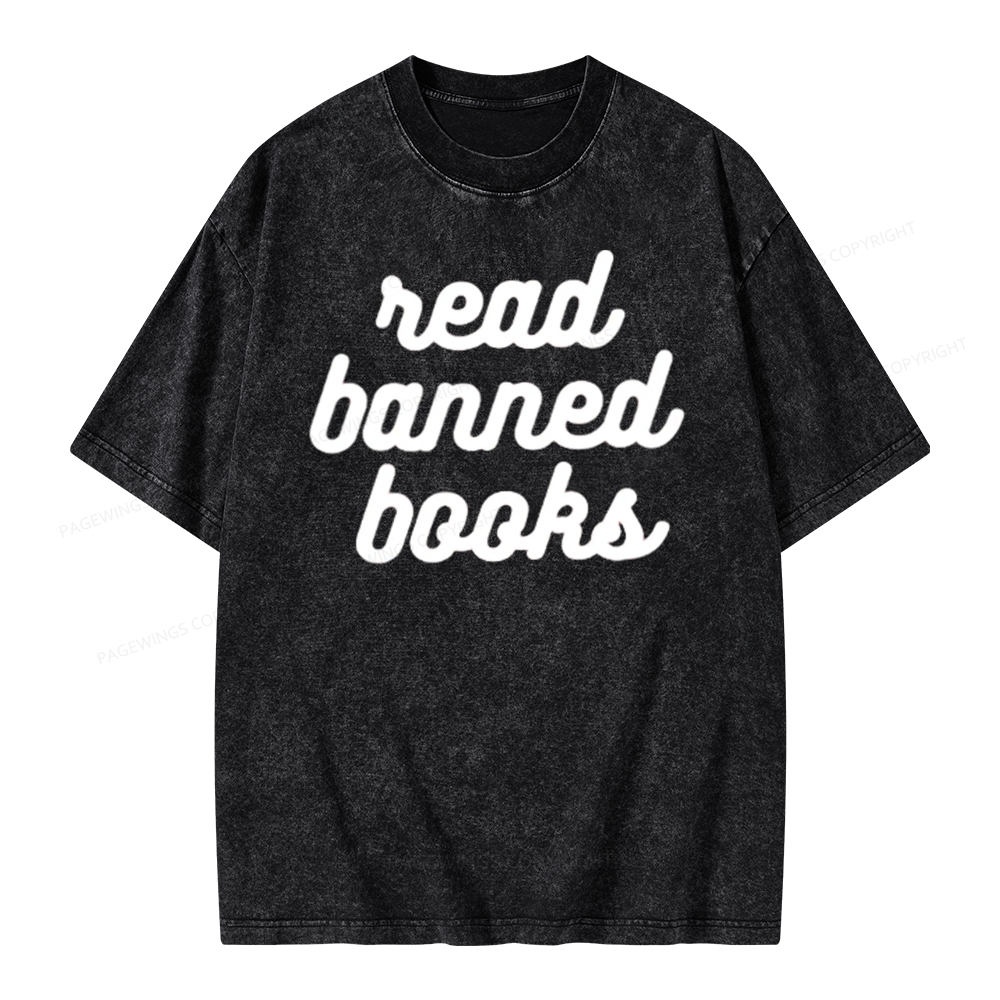 Pagewings Read Banned Books Unisex Tee Unisex Washed T-shirt