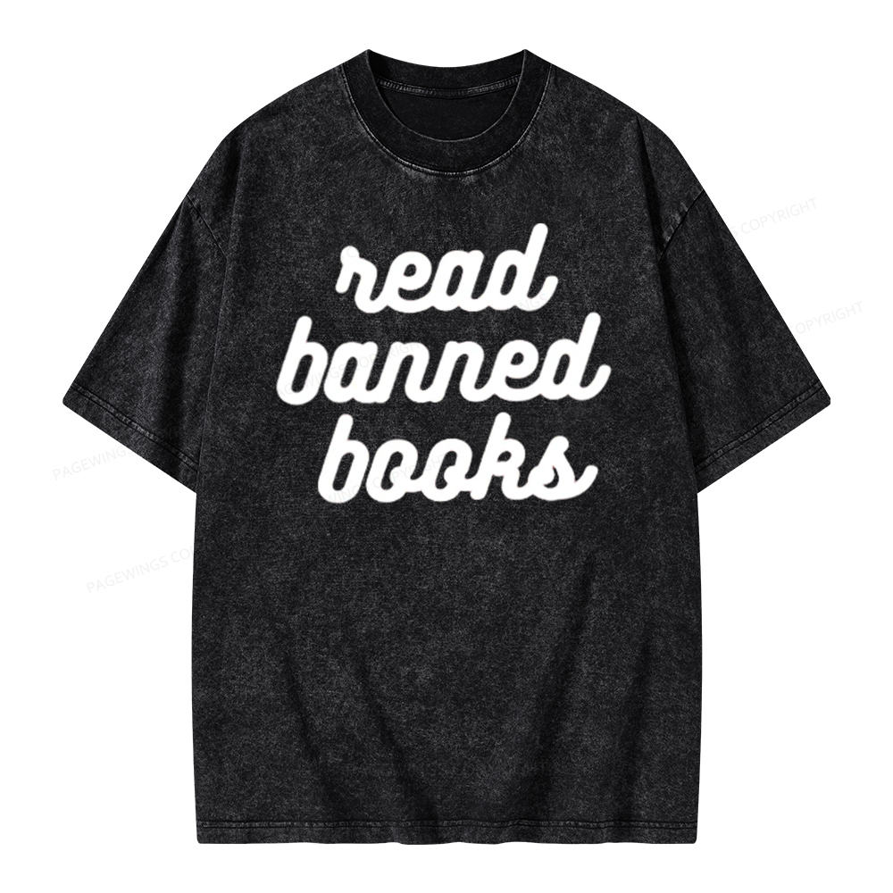 Pagewings Read Banned Books Unisex Tee Unisex Washed T-shirt