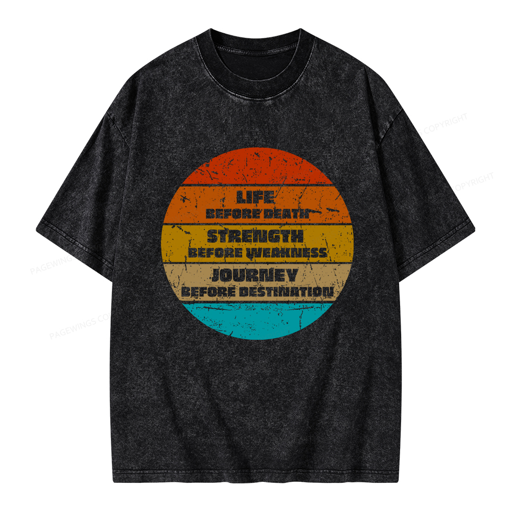 Pagewings Life Before Death Unisex Washed T-shirt
