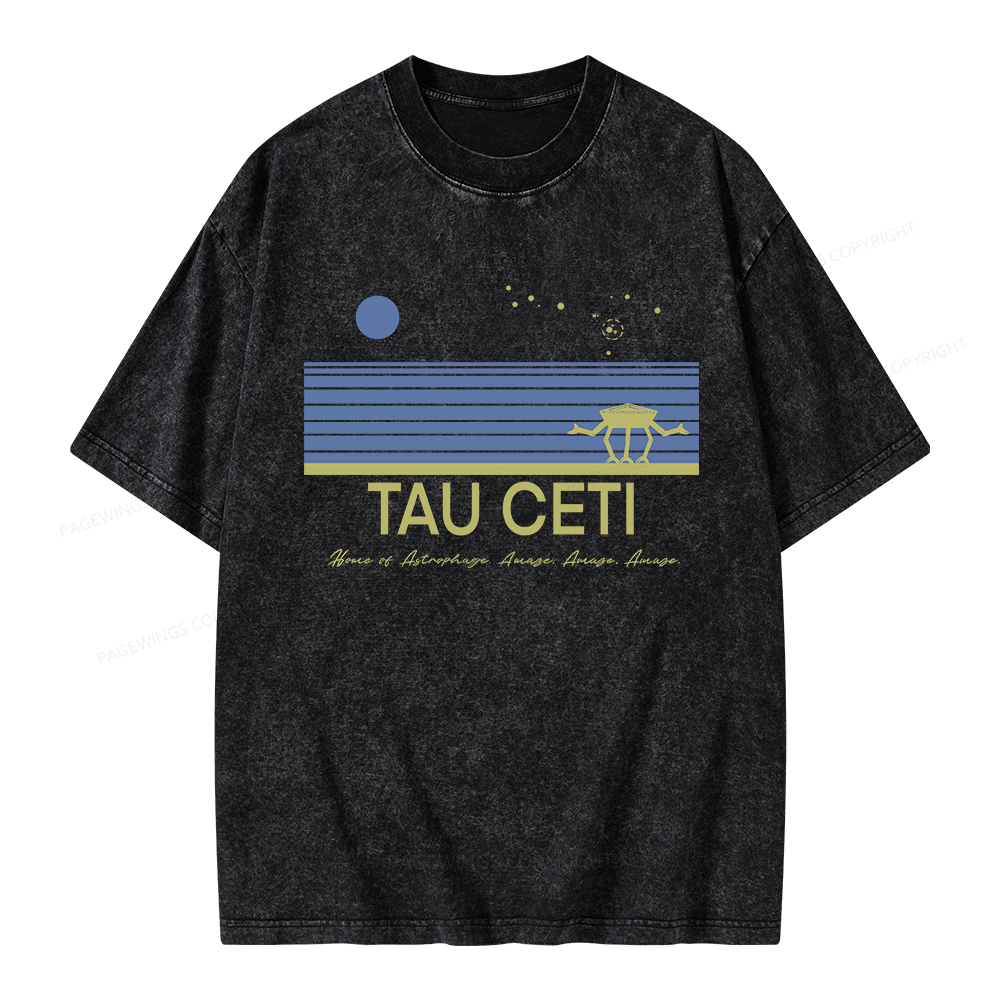 Pagewings Tau Ceti Unisex Washed T-shirt