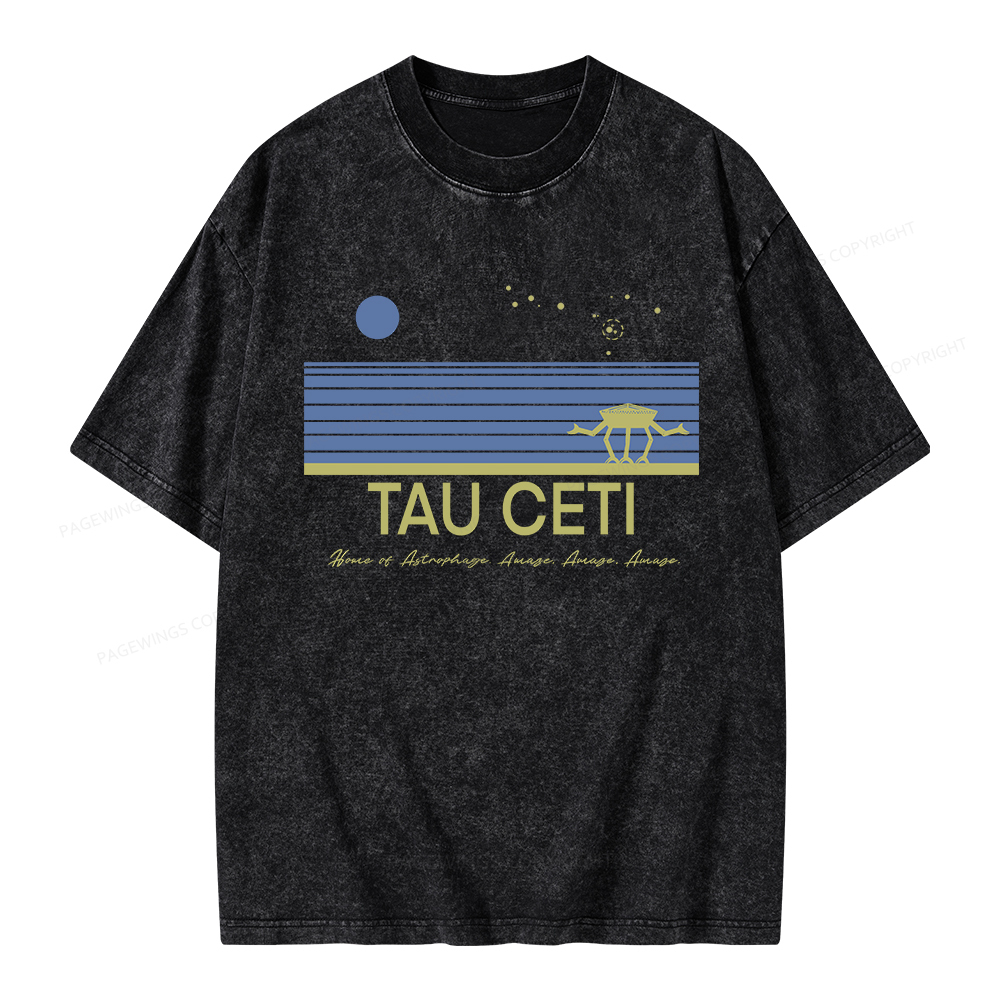 Pagewings Tau Ceti Unisex Washed T-shirt