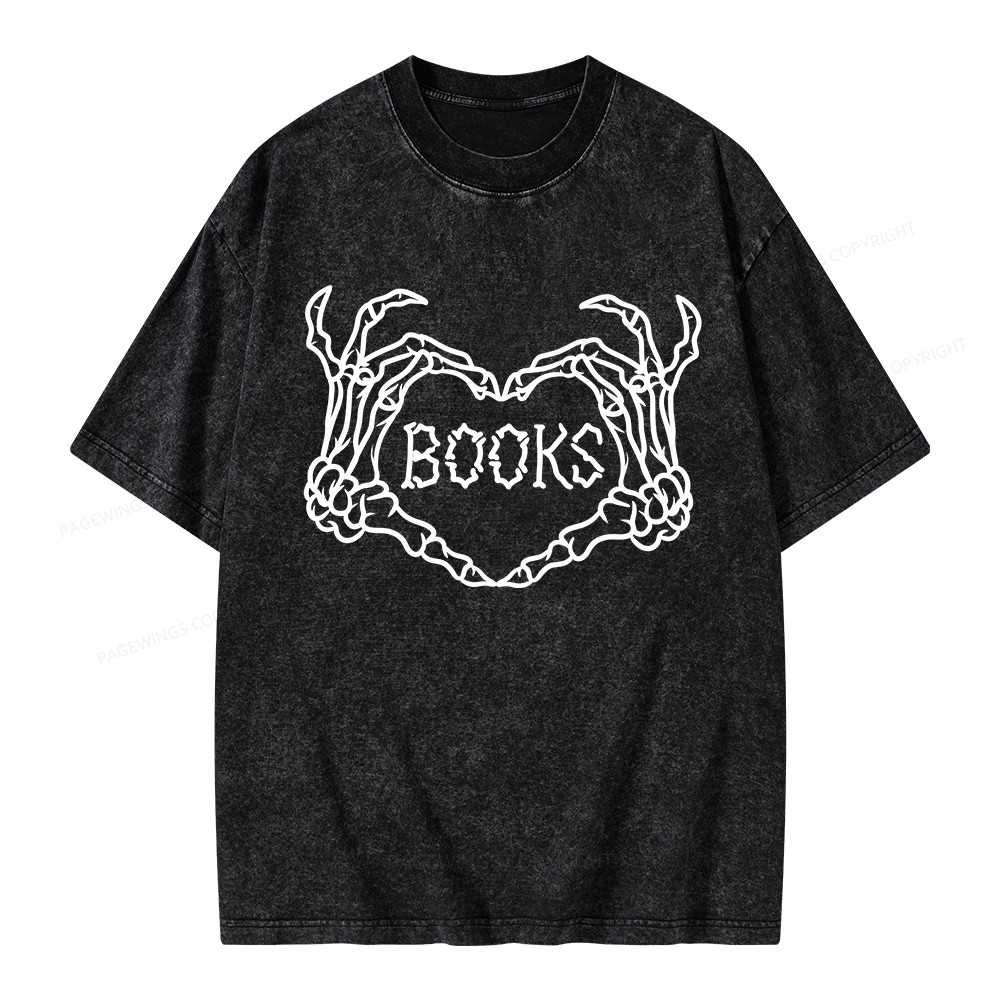 Pagewings Spooky Books Unisex Washed T-shirt