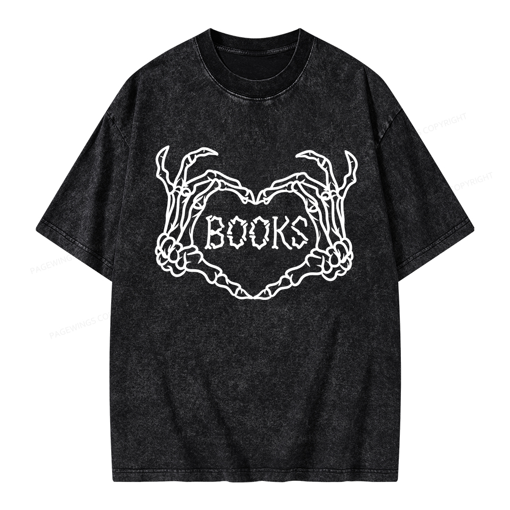 Pagewings Spooky Books Unisex Washed T-shirt