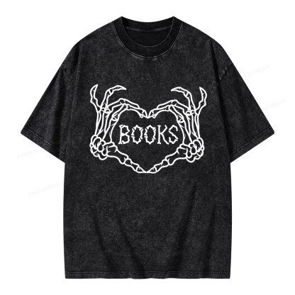 Pagewings Spooky Books Unisex Washed T-shirt