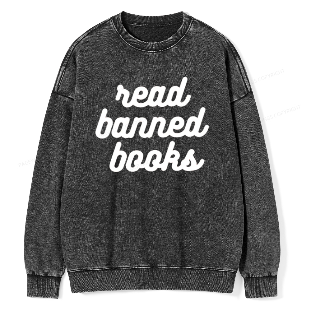 Pagewings Read Banned Books Unisex Tee Unisex Washed Sweatshirt