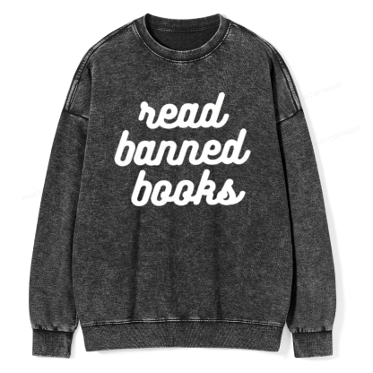 Pagewings Read Banned Books Unisex Tee Unisex Washed Sweatshirt
