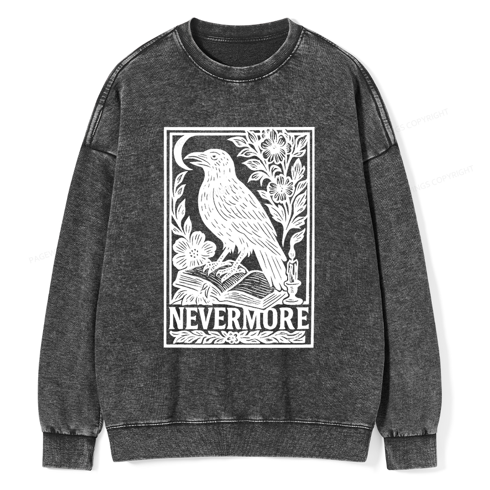 Pagewings Nevermore Unisex Washed Sweatshirt