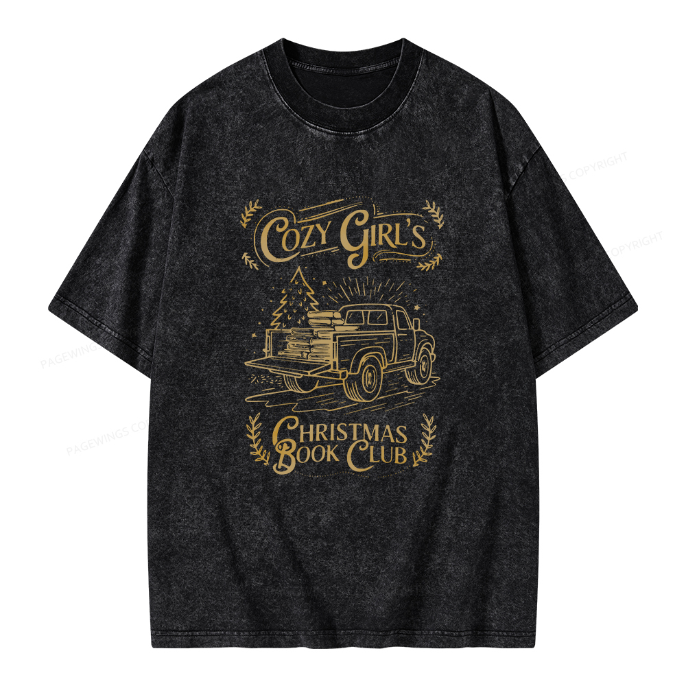 Pagewings Cozy Girls Book Club Unisex Washed T-shirt