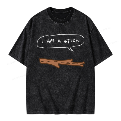 Pagewings I Am A Stick Unisex Washed T-shirt