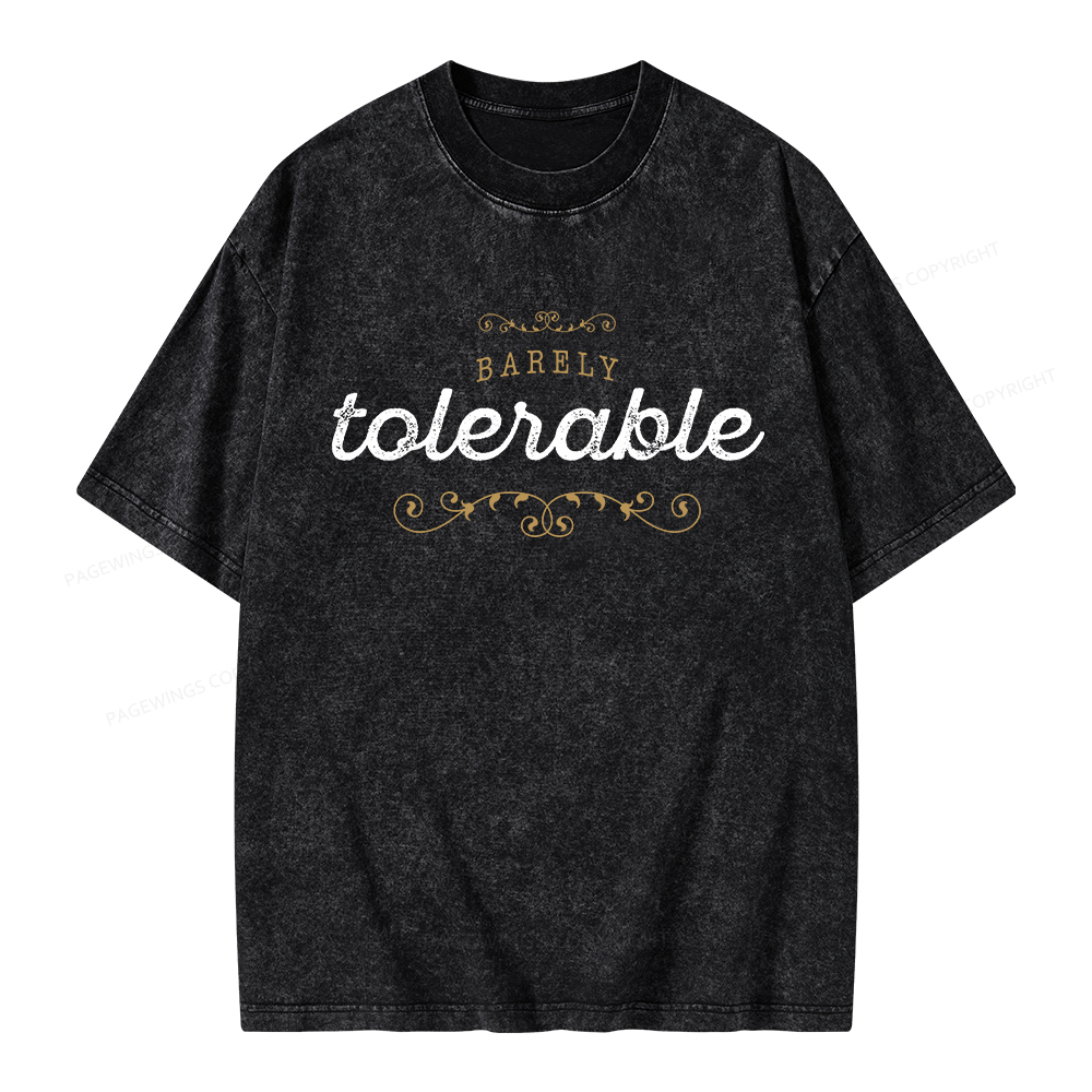 Pagewings Barely Tolerable Unisex Washed T-shirt