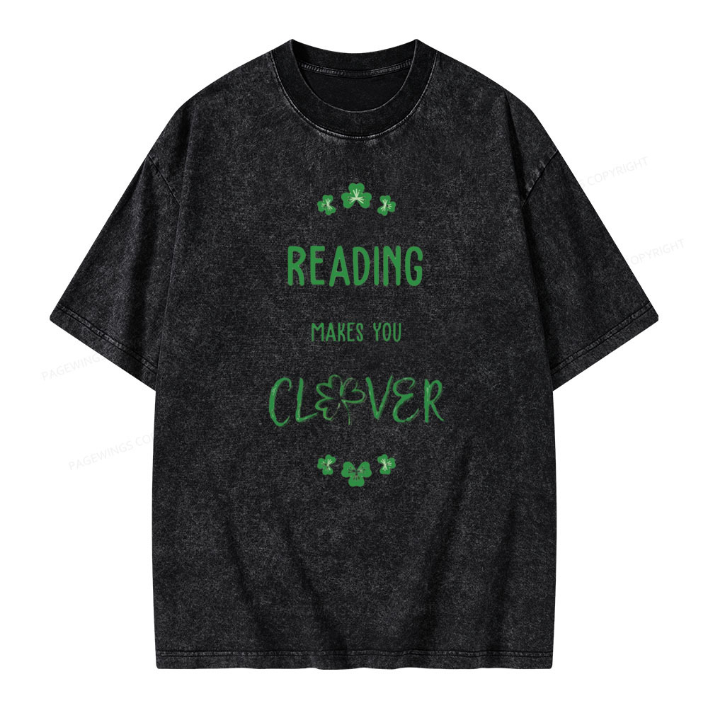 Pagewings Reading makes you clevr Unisex Washed T-shirt