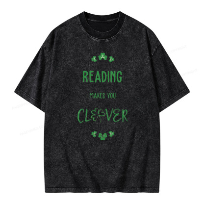 Pagewings Reading makes you clevr Unisex Washed T-shirt