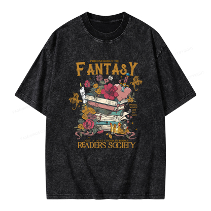 Pagewings Fantasy Readers Society Unisex Washed T-shirt