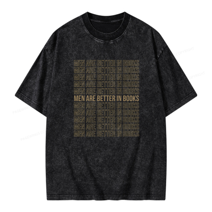 Pagewings Men Are Better In Books Unisex Washed T-shirt