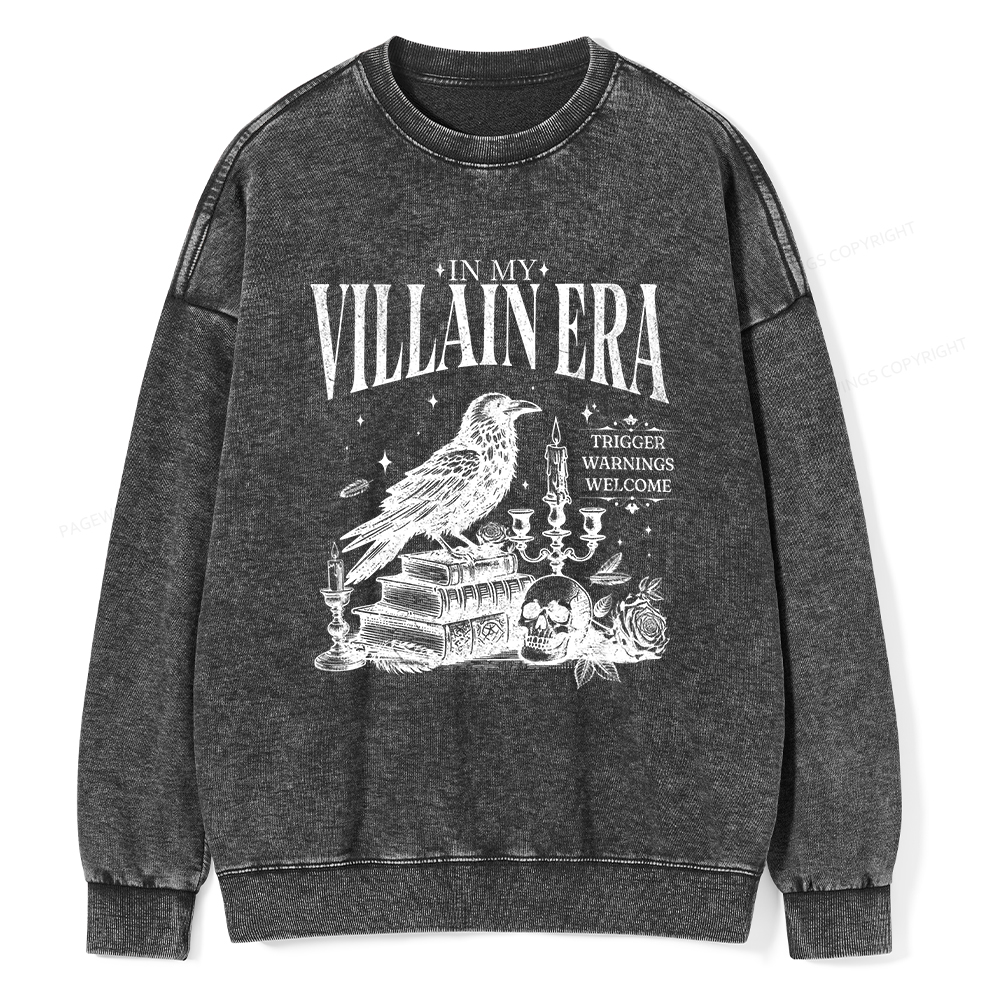 Pagewings Villain Erad Unisex Washed Sweatshirt