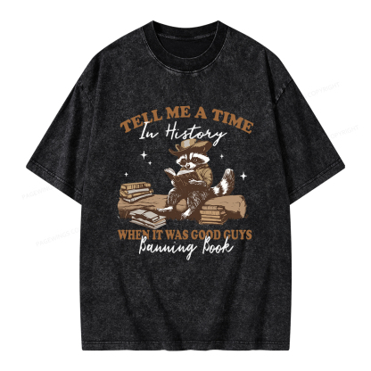 Pagewings In History When It Was Good Guys Banning Book Unisex Washed T-shirt