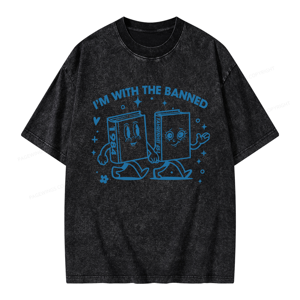 Pagewings I'm With The Banned Unisex Washed T-shirt
