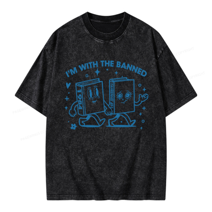 Pagewings I'm With The Banned Unisex Washed T-shirt