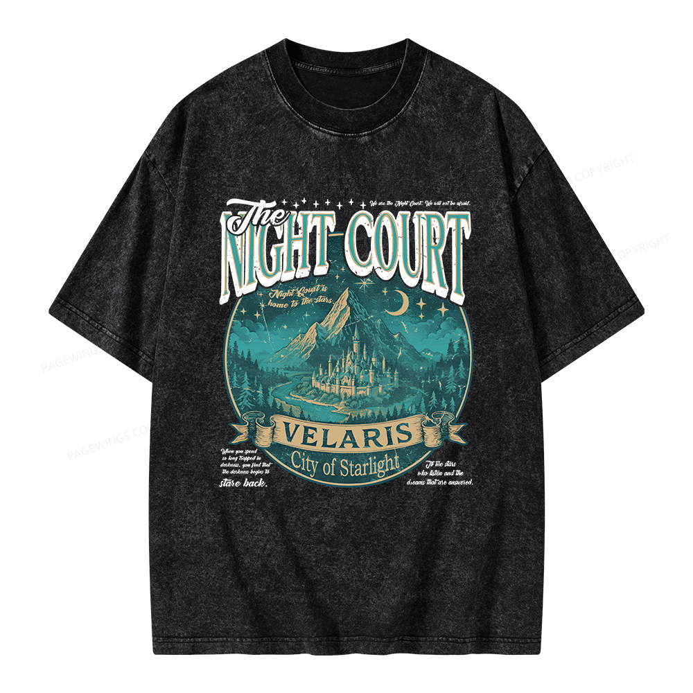 Pagewings The Night Court Unisex Washed T-shirt