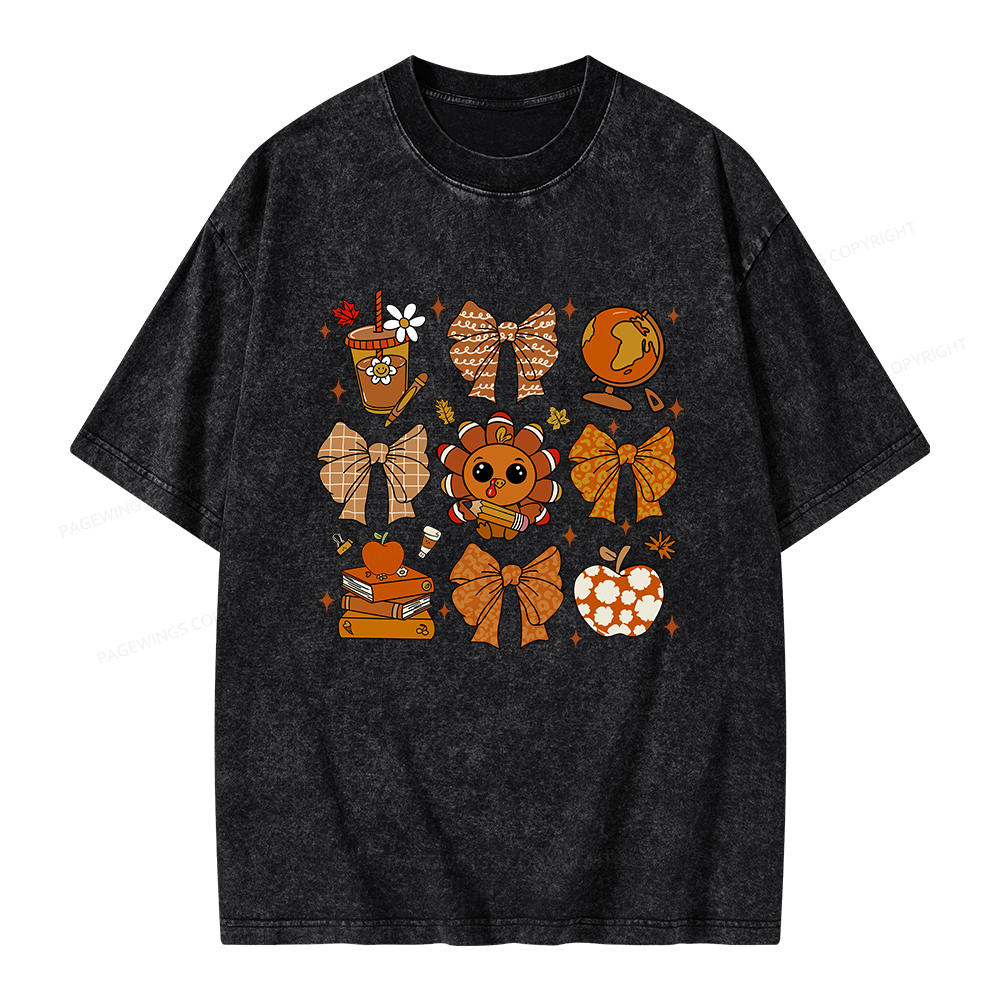 Pagewings Thanksgiving Fall Autumn Unisex Washed T-shirt