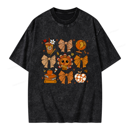 Pagewings Thanksgiving Fall Autumn Unisex Washed T-shirt