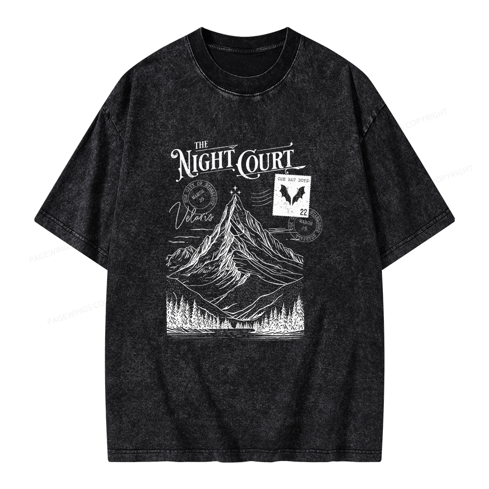 Pagewings The Night Court Unisex Washed T-shirt