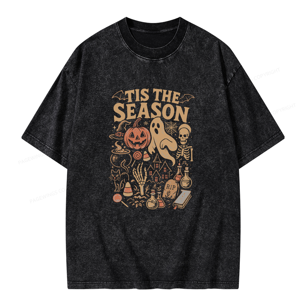 Pagewings Tis The Season Unisex Washed T-shirt