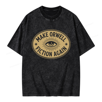 Pagewings Make Orwell Fiction Again Unisex Washed T-shirt