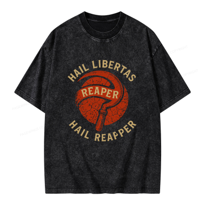 Pagewings Hail Libertas Hail Reaper Unisex Washed T-shirt