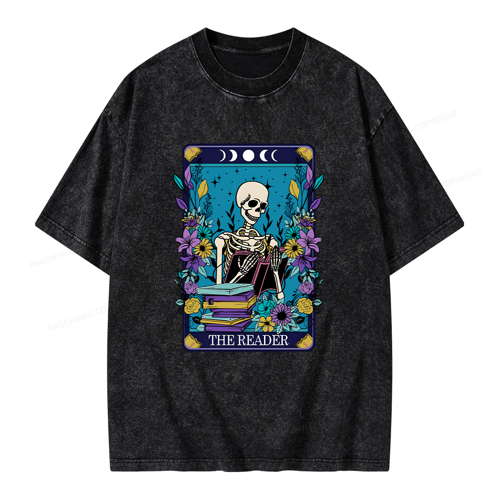 Pagewings The Reader Tarot Card Shirt Unisex Washed T-shirt