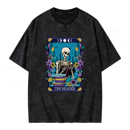 Pagewings The Reader Tarot Card Shirt Unisex Washed T-shirt