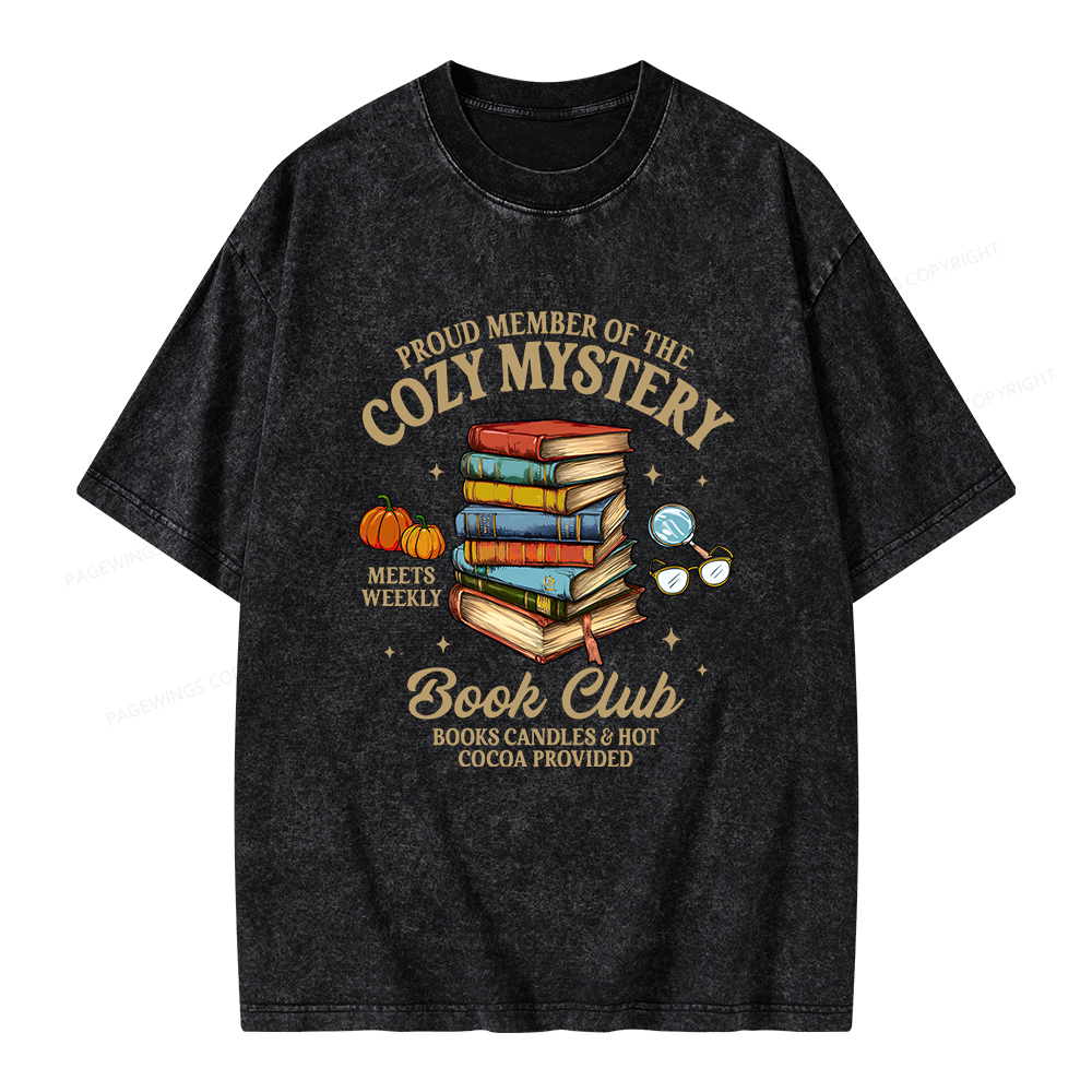 Pagewings Mystery Book Reader Unisex Washed T-shirt