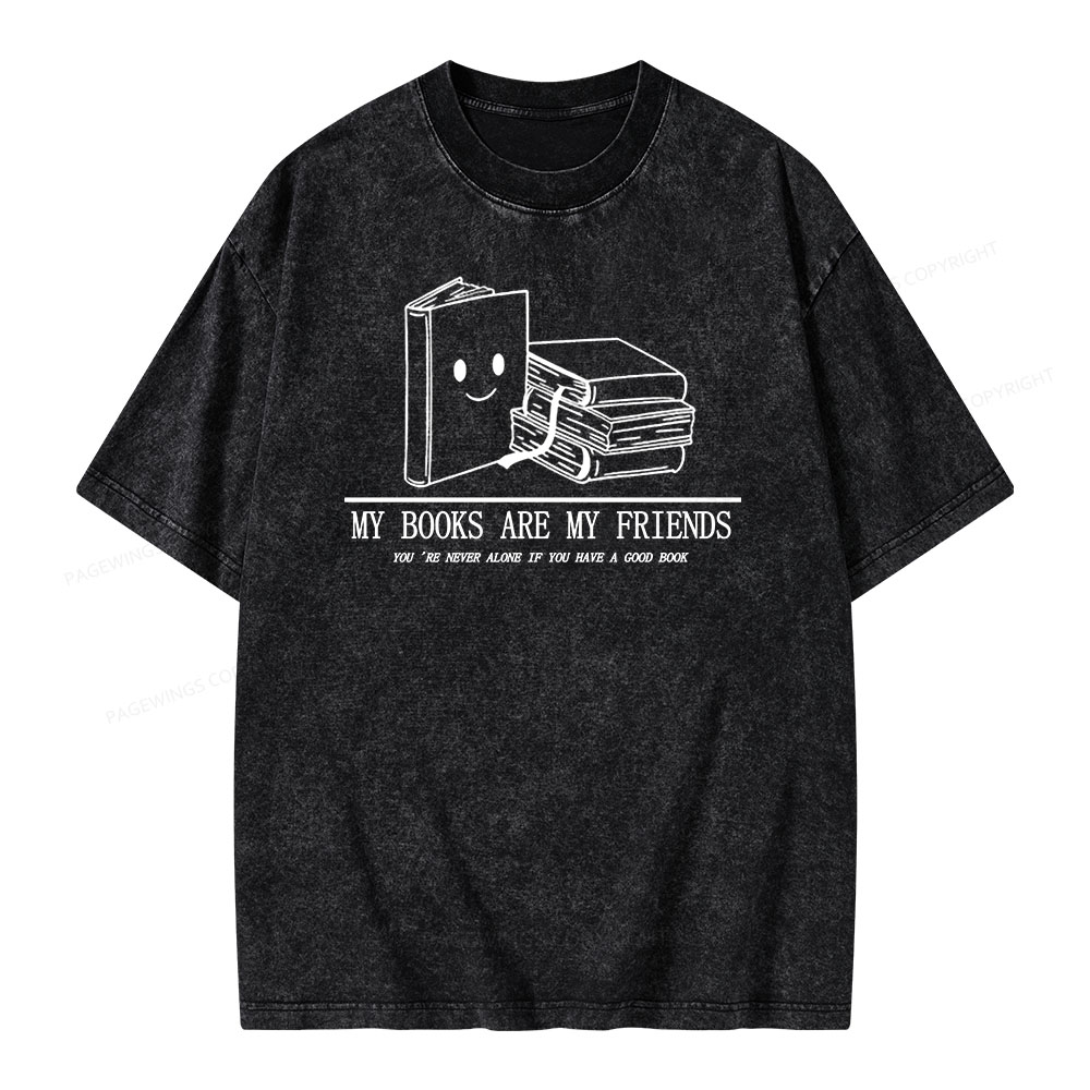 Pagewings The Books Are Friends T-Shirt Unisex Washed T-shirt