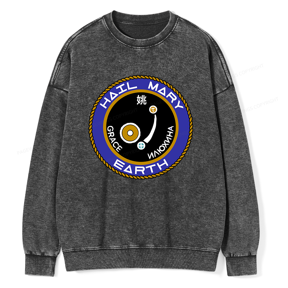 Pagewings Mission Patch Unisex Washed Sweatshirt