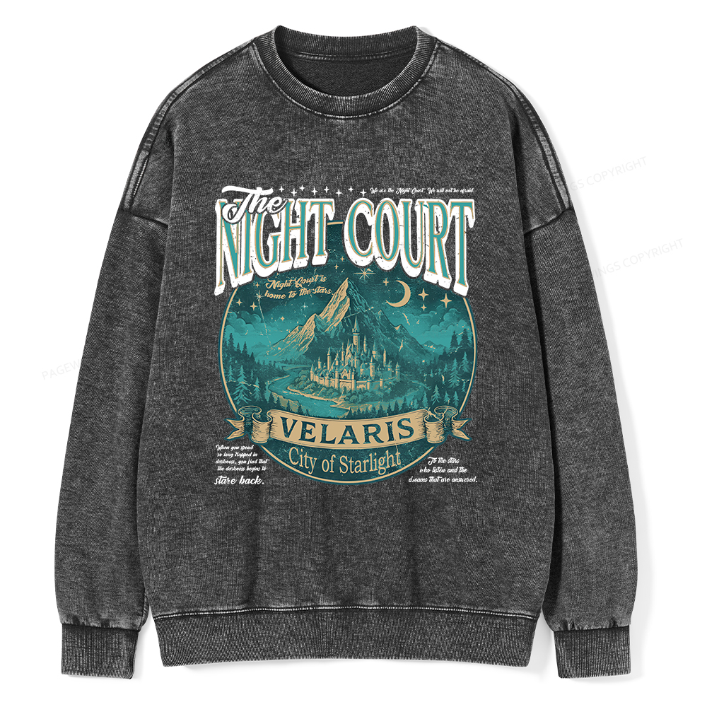 Pagewings The Night Court Unisex Washed Sweatshirt