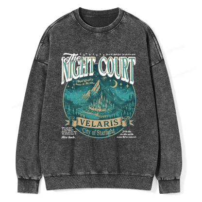 Pagewings The Night Court Unisex Washed Sweatshirt
