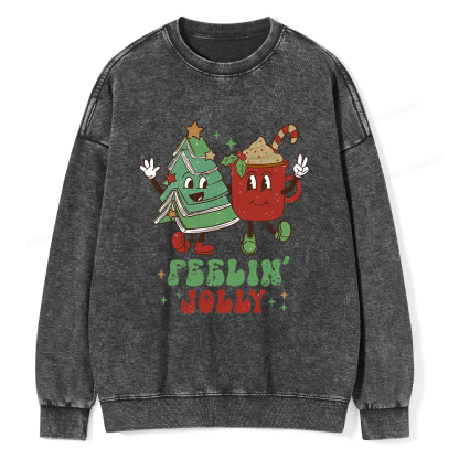 Pagewings Feeling Jolly Unisex Washed Sweatshirt