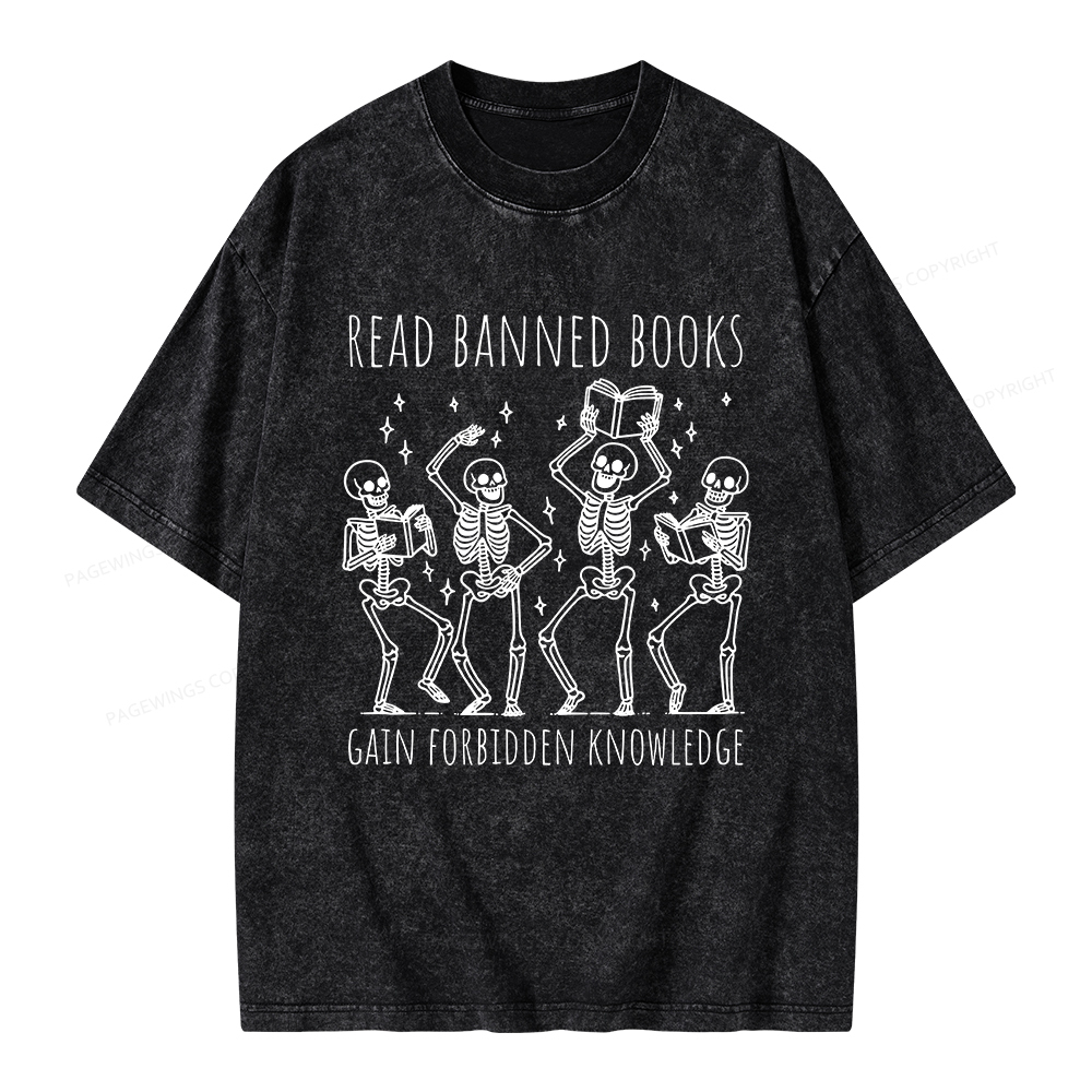 Pagewings Reading Books Tee Book Lover Gift Unisex Washed T-shirt