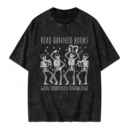 Pagewings Reading Books Tee Book Lover Gift Unisex Washed T-shirt