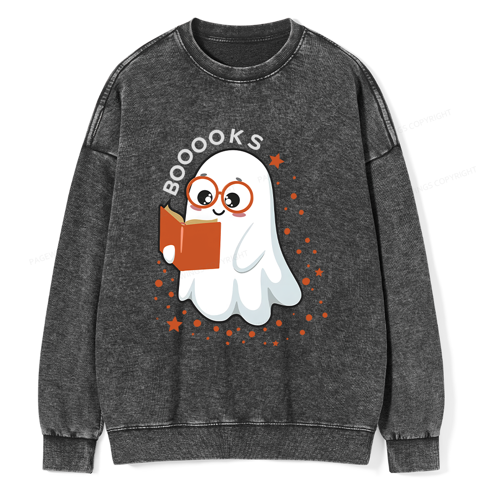 Pagewings Booooks Unisex Washed Sweatshirt