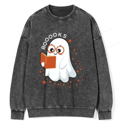 Pagewings Booooks Unisex Washed Sweatshirt