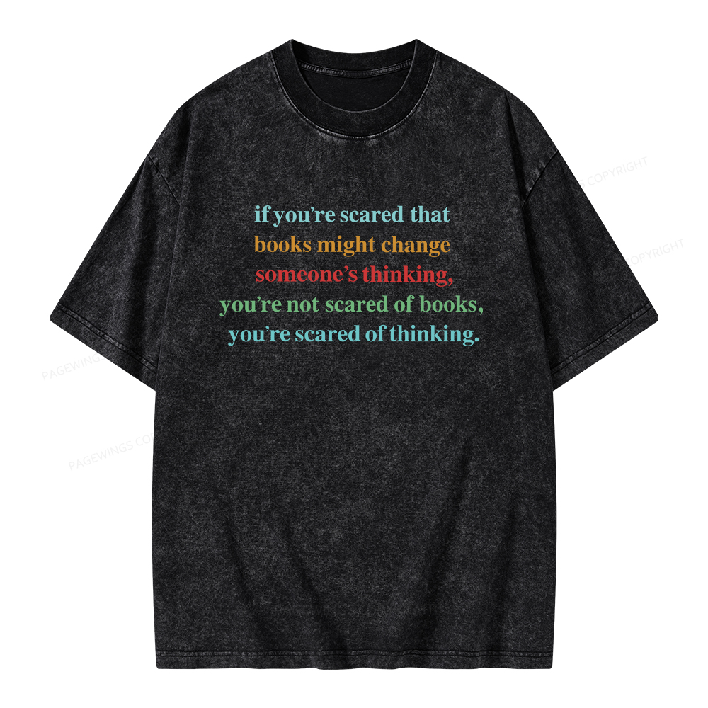 Pagewings Censorship Social Justice Shirt Booktrovert Unisex Washed T-shirt